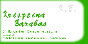 krisztina barabas business card